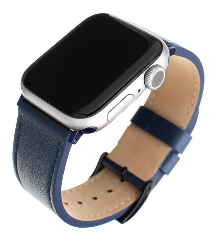 Řemínek FIXED Leather Strap na Apple Watch 42 44 45 mm modrý