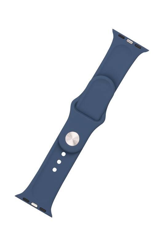 Řemínek FIXED Silicone Strap na Apple Watch 42 44 45 mm - kovově modrý