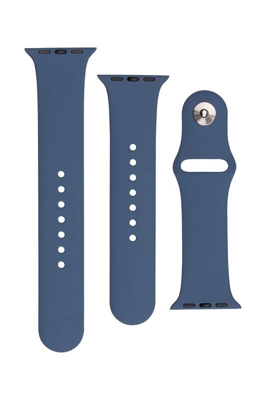 Řemínek FIXED Silicone Strap na Apple Watch 42 44 45 mm - kovově modrý