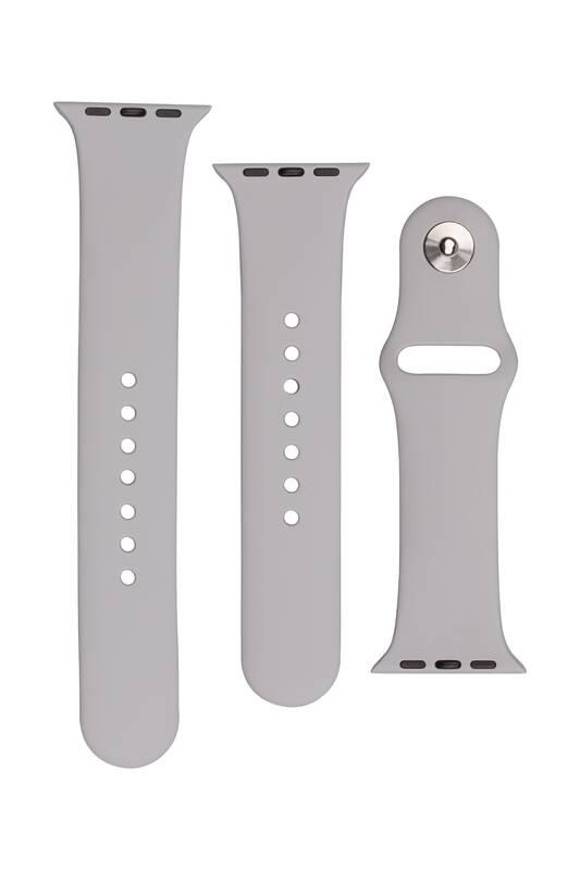 Řemínek FIXED Silicone Strap na Apple Watch 42 44 45 mm - světle šedý