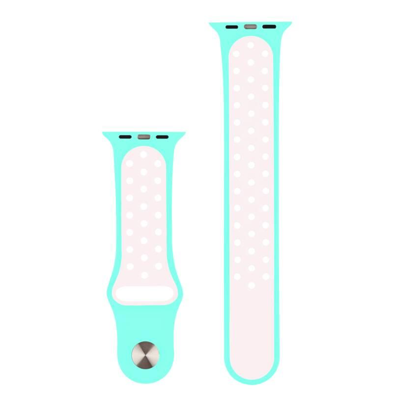 Řemínek RhinoTech na Apple Watch 42 44 45 mm bílý modrý