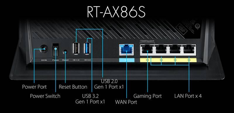 Router Asus RT-AX86S - AX5700 černý, Router, Asus, RT-AX86S, AX5700, černý