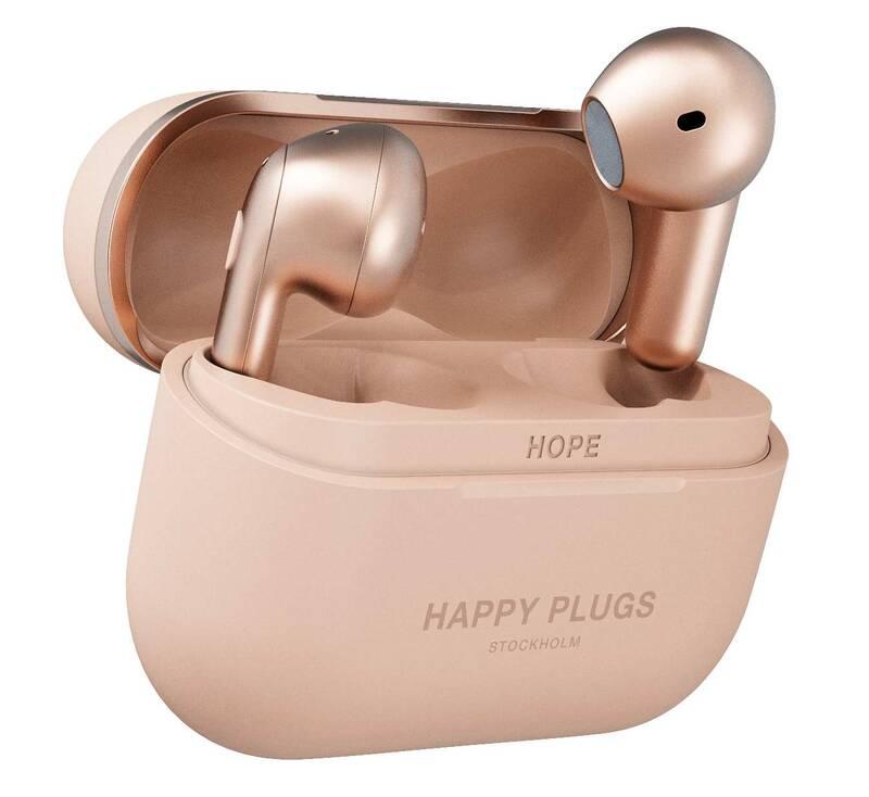 Sluchátka Happy Plugs Hope - rose gold