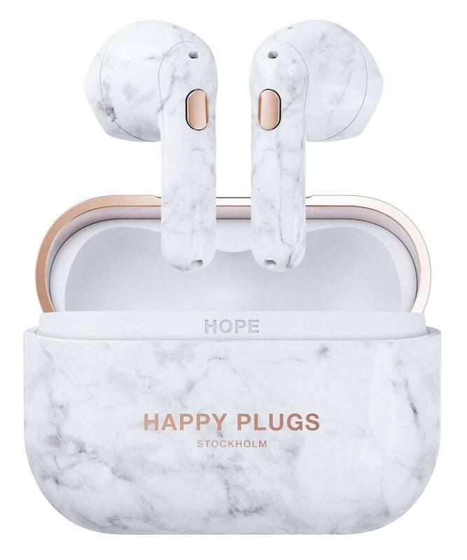 Sluchátka Happy Plugs Hope šedá bílá