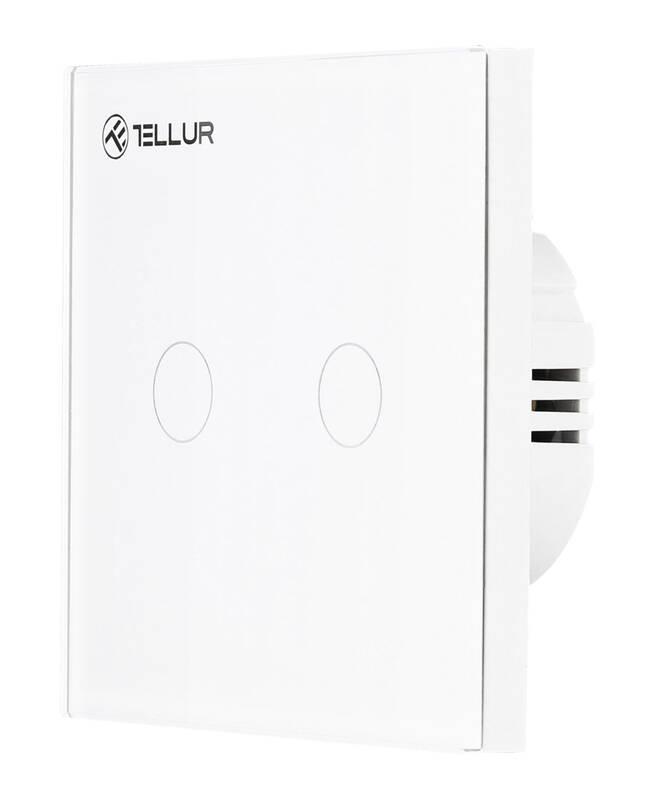 Vypínač Tellur WiFi Smart Spínač, 2 porty, 1800 W, 10 A, Vypínač, Tellur, WiFi, Smart, Spínač, 2, porty, 1800, W, 10, A