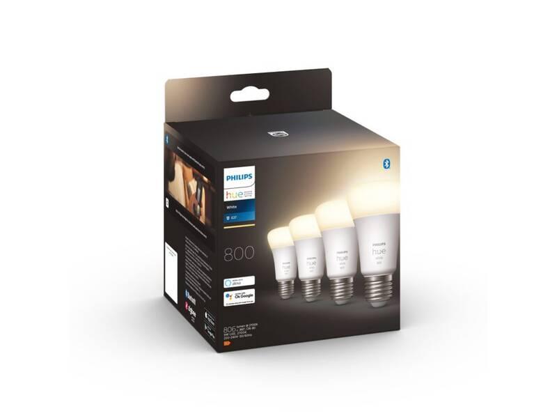 Žárovka LED Philips Hue Bluetooth, 9W, E27, White, 4ks