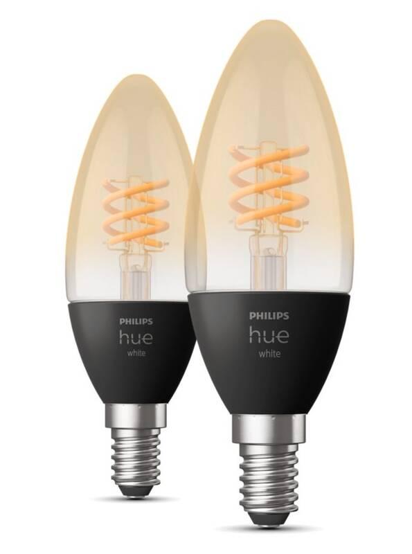 Žárovka LED Philips Hue Bluetooth, filament, 4,5W, E14, White, 2ks