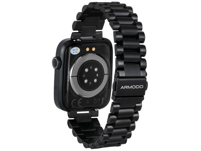 Chytré hodinky ARMODD Squarz 9 Pro - černá s kovovým řemínkem silikonový řemínek