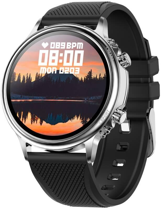 Chytré hodinky Carneo Prime slim - černé stříbrné