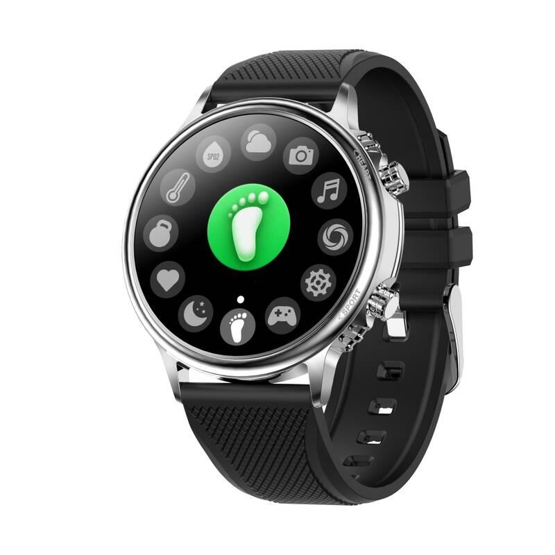 Chytré hodinky Carneo Prime slim - černé stříbrné