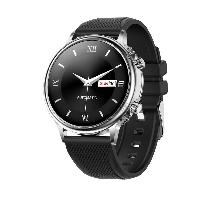 Chytré hodinky Carneo Prime slim - černé stříbrné, Chytré, hodinky, Carneo, Prime, slim, černé, stříbrné
