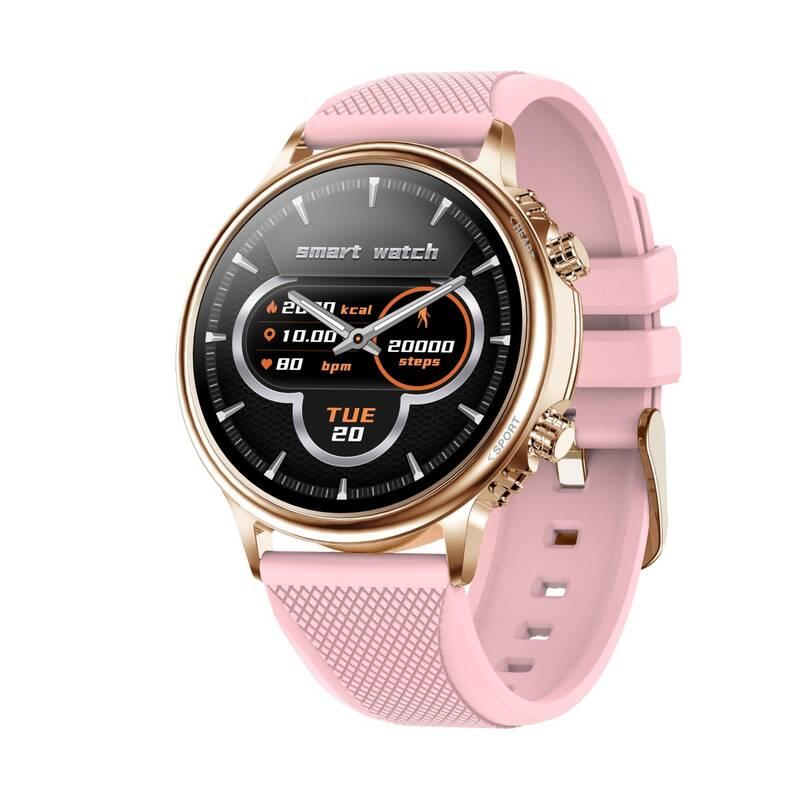 Chytré hodinky Carneo Prime slim - růžové