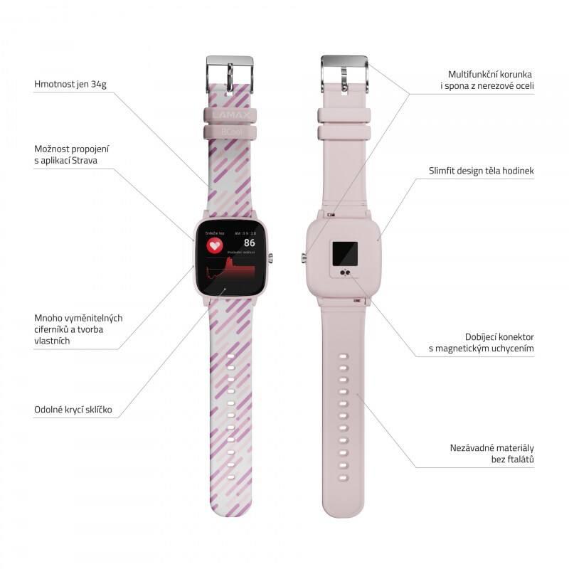 Chytré hodinky LAMAX BCool růžový