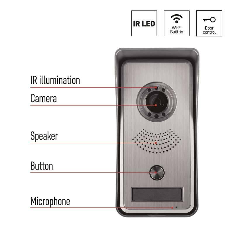 Dveřní videotelefon EMOS Samostatná IP kamerová jednotka EM-102WIFI s mob. aplikací
