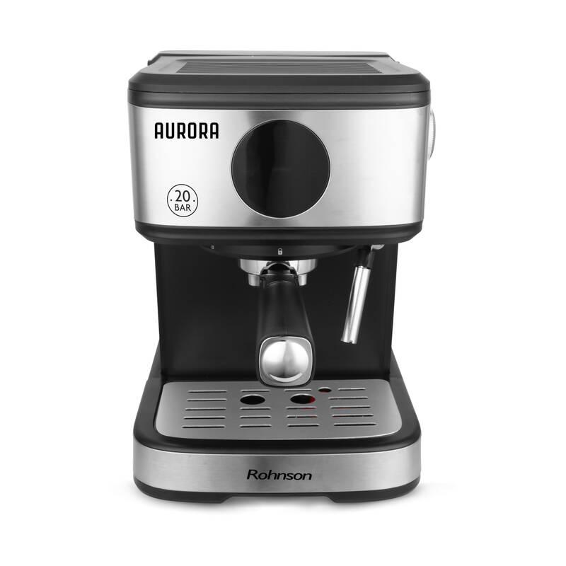 Espresso Rohnson R-988 Aurora černé stříbrné