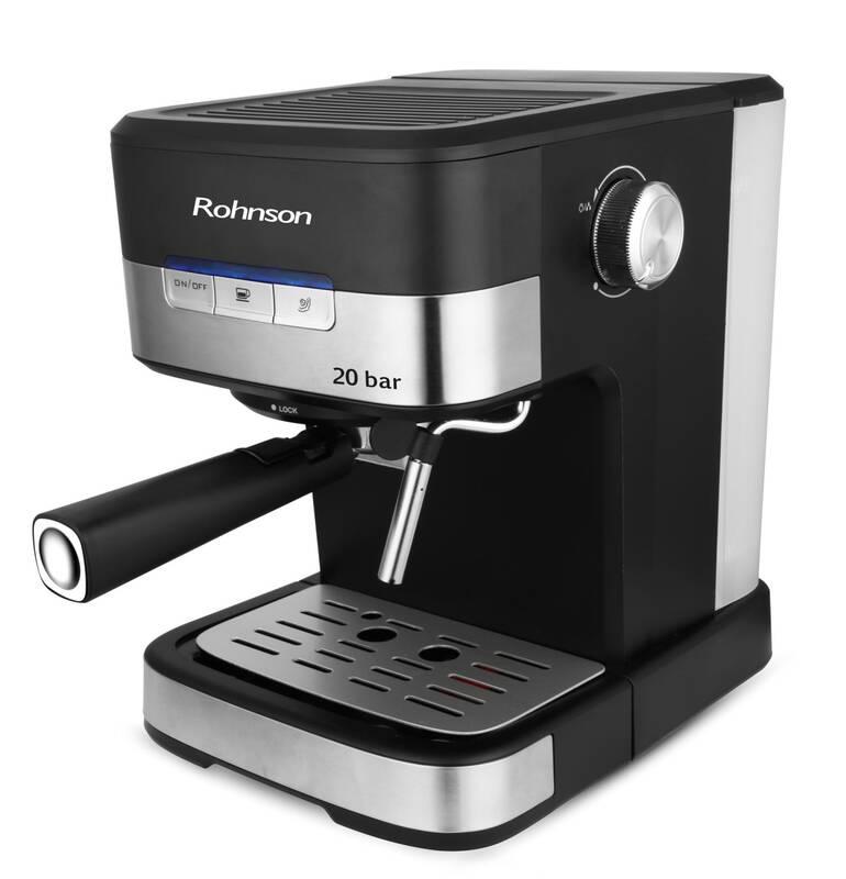 Espresso Rohnson R-989 černé stříbrné, Espresso, Rohnson, R-989, černé, stříbrné