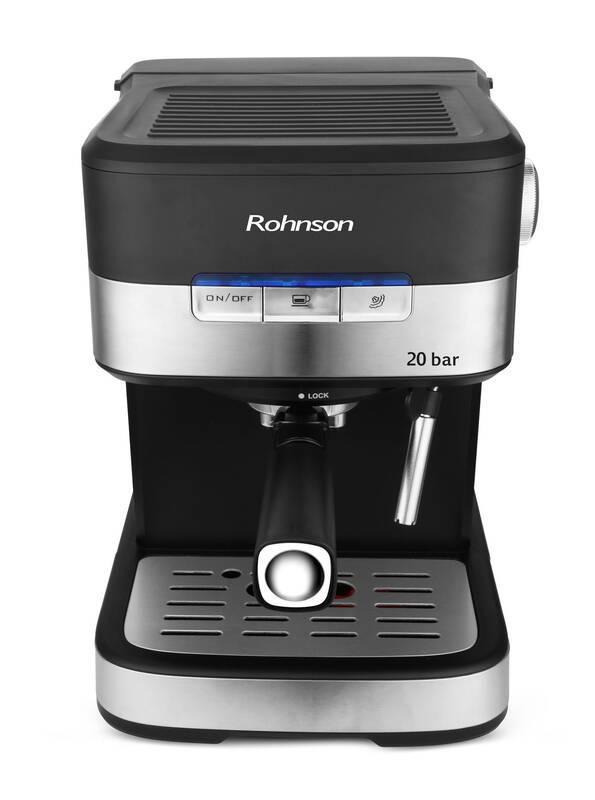 Espresso Rohnson R-989 černé stříbrné