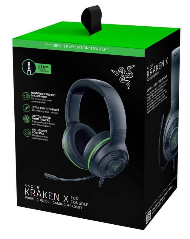 Headset Razer Kraken X for Console černý zelený