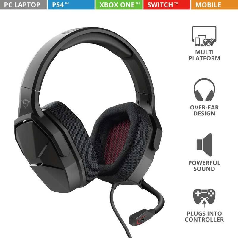 Headset Trust GXT 4371 Ward černý