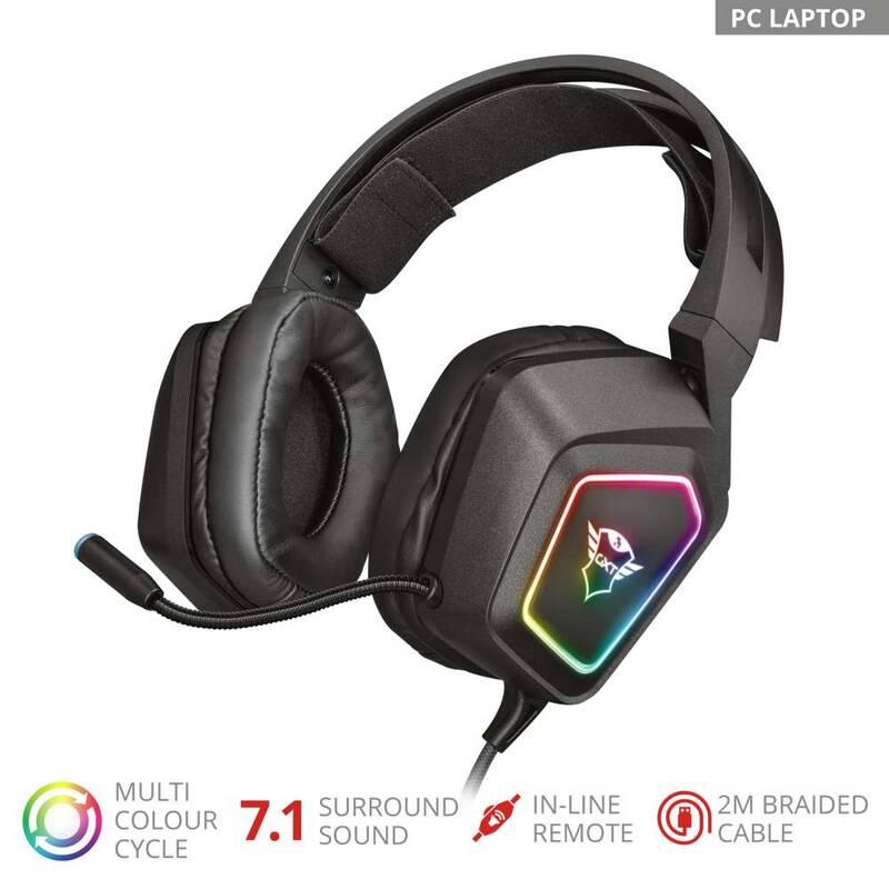 Headset Trust GXT 450 Blizz RGB 7.1 černý