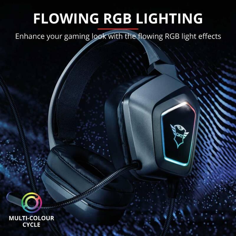 Headset Trust GXT 450 Blizz RGB 7.1 černý