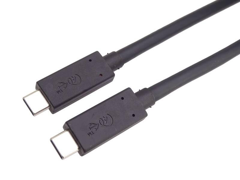 Kabel PremiumCord Thunderbolt 3, 40Gbps, USB4, 0,5m černý
