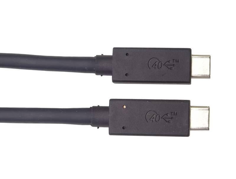 Kabel PremiumCord Thunderbolt 3, 40Gbps, USB4, 0,5m černý