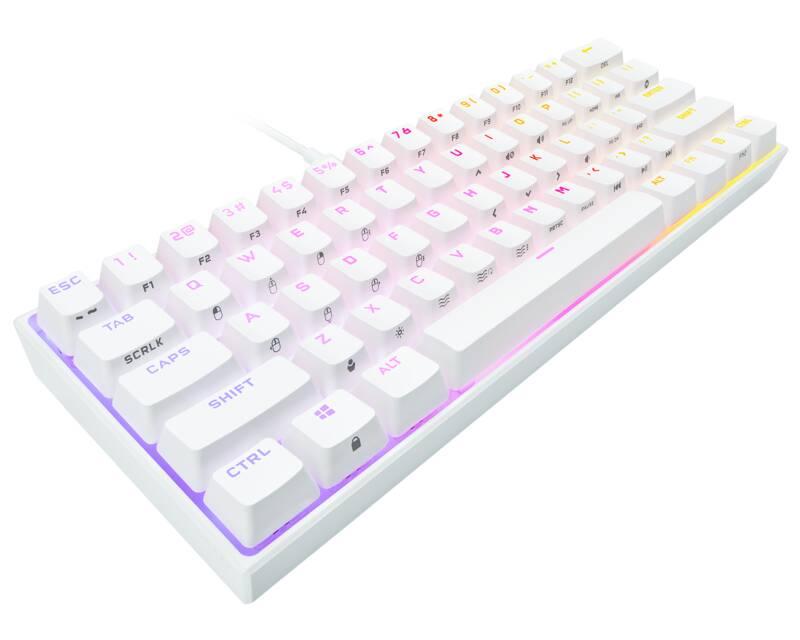 Klávesnice Corsair K65 Mini Red RGB bílá