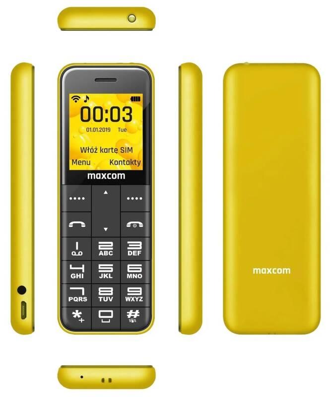 Mobilní telefon MaxCom Classic MM111 žlutý