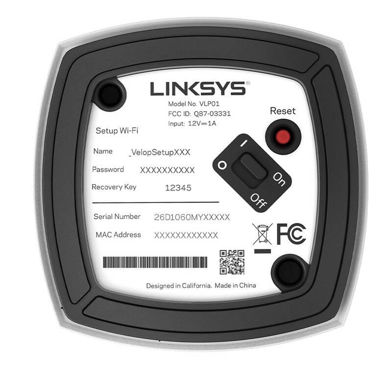 Přístupový bod Linksys Velop Mesh Wi-fi System, Small Factor Dual-Band, 3-Pack bílý