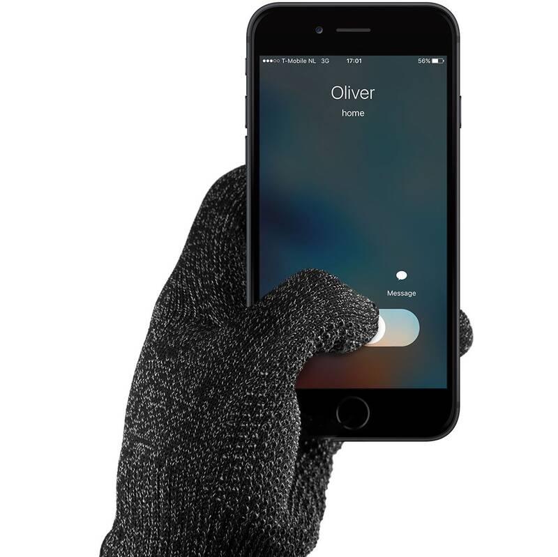Rukavice MUJJO Dvouvrstvé dotykové pro SmartPhone - velikost S černé