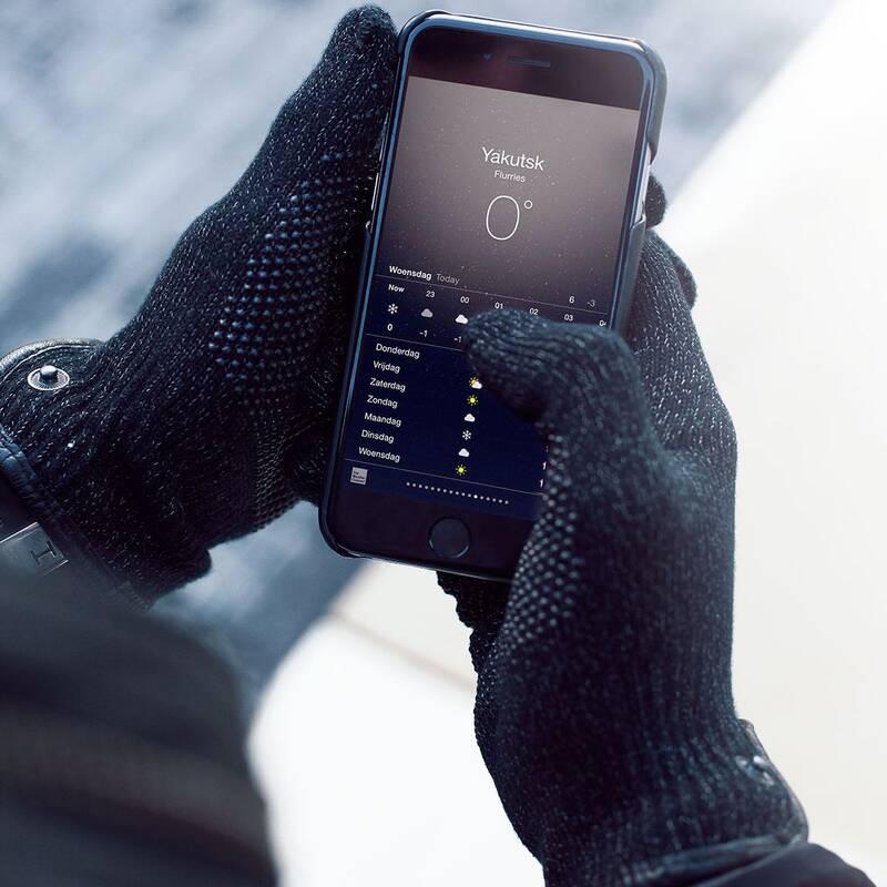 Rukavice MUJJO Jednovrstvé dotykové pro SmartPhone - velikost L černé