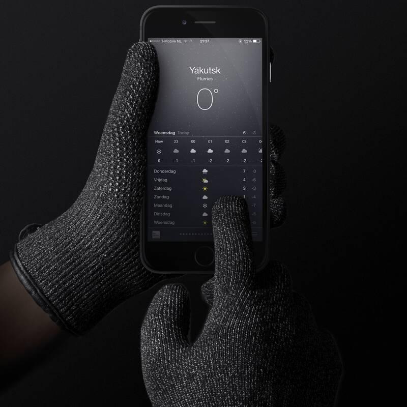 Rukavice MUJJO Jednovrstvé dotykové pro SmartPhone - velikost M černé