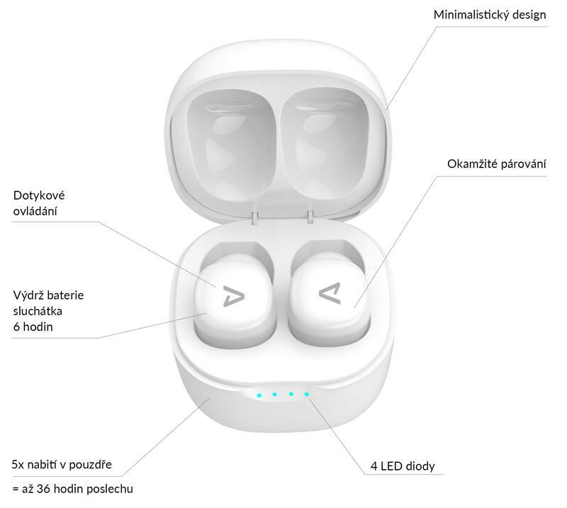 Sluchátka LAMAX Dots2 Touch Wireless Charging bílá