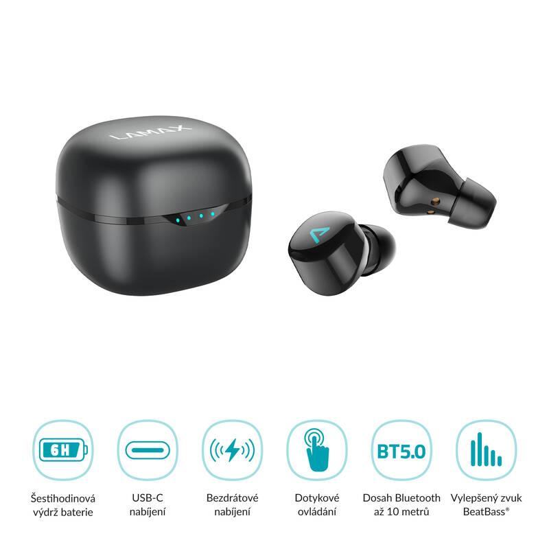 Sluchátka LAMAX Dots2 Touch Wireless Charging černá