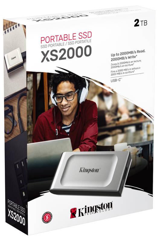 SSD externí Kingston XS2000 2TB stříbrný