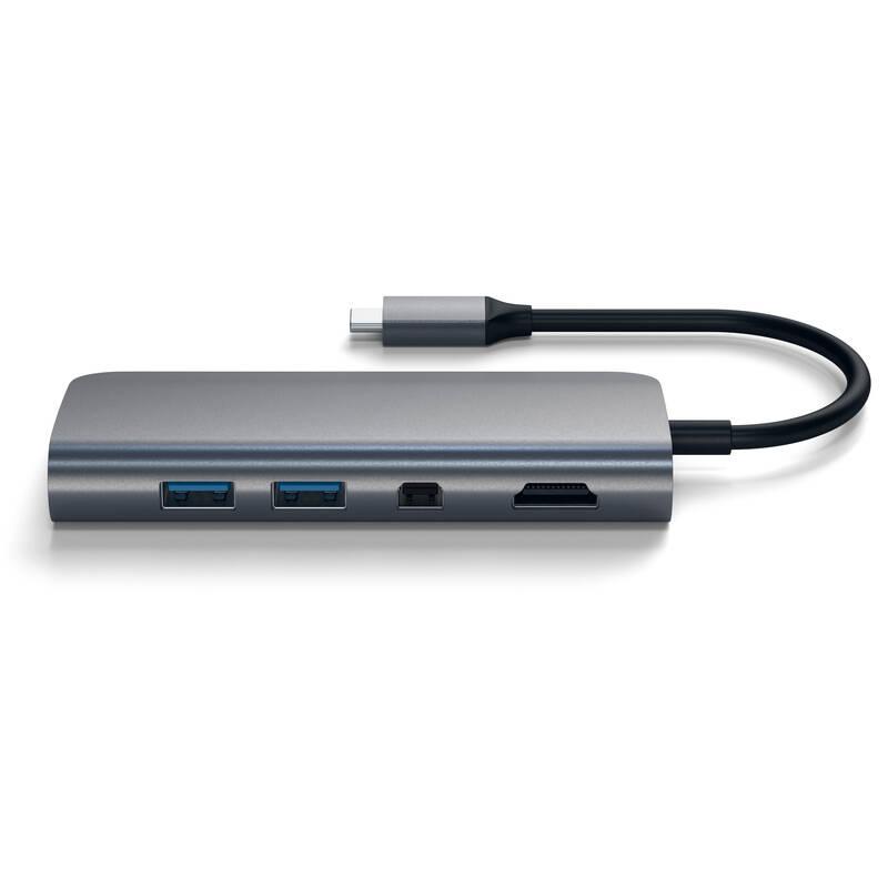 USB Hub Satechi Aluminium USB-C HDMI, USB-C, RJ45, 3x USB 3.0, SD, Micro SD, Mini DP šedý, USB, Hub, Satechi, Aluminium, USB-C, HDMI, USB-C, RJ45, 3x, USB, 3.0, SD, Micro, SD, Mini, DP, šedý