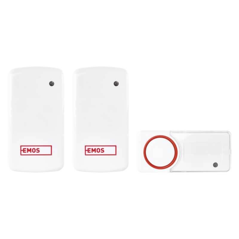 Zvonek bezdrátový EMOS P5750.2R bezbateriový, 2 přijímače bílý červený