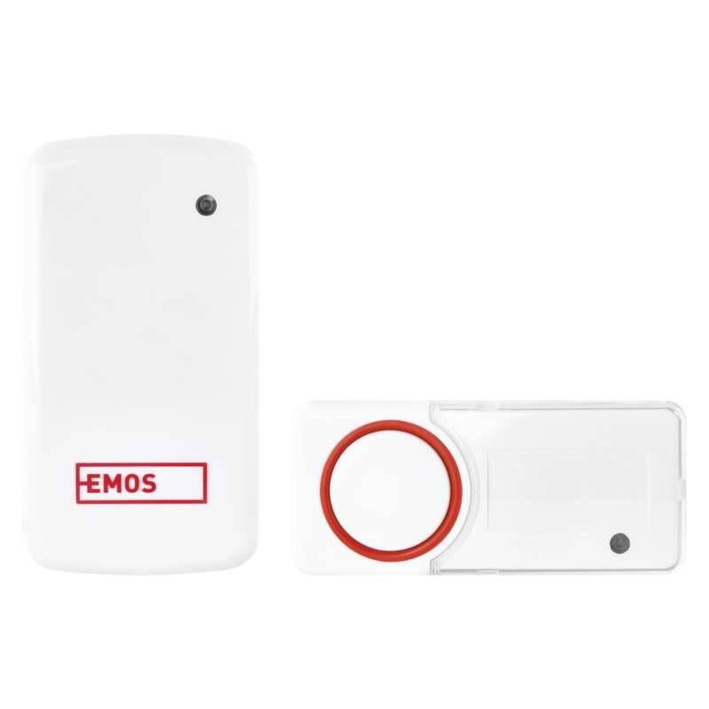 Zvonek bezdrátový EMOS P5750 bezbateriový bílý červený