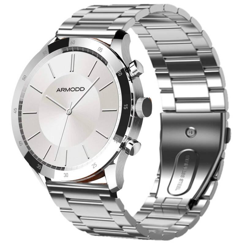 Chytré hodinky ARMODD Silentwatch 4 Lite - stříbrná silikonový řemínek