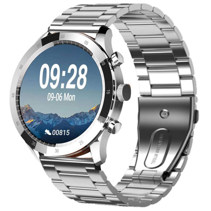 Chytré hodinky ARMODD Silentwatch 4 Lite - stříbrná silikonový řemínek