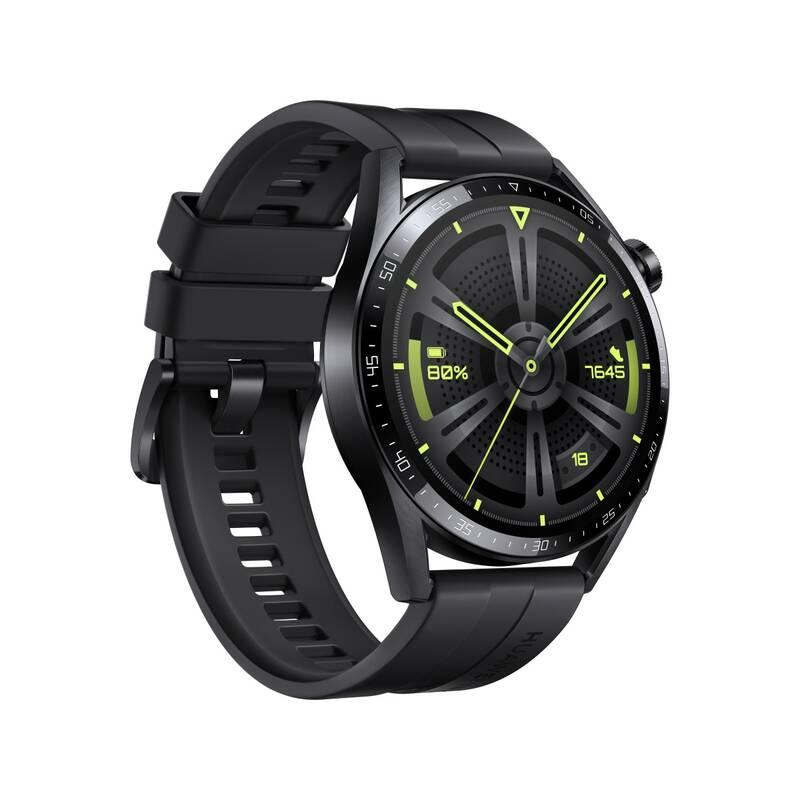 Chytré hodinky Huawei Watch GT 3 46mm - Black Black Fluoroelastomer Strap, Chytré, hodinky, Huawei, Watch, GT, 3, 46mm, Black, Black, Fluoroelastomer, Strap