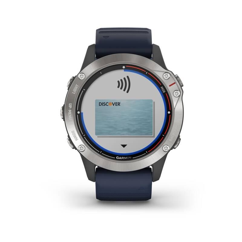GPS hodinky Garmin Quatix6 PRO Glass - Silver Blue Band, GPS, hodinky, Garmin, Quatix6, PRO, Glass, Silver, Blue, Band