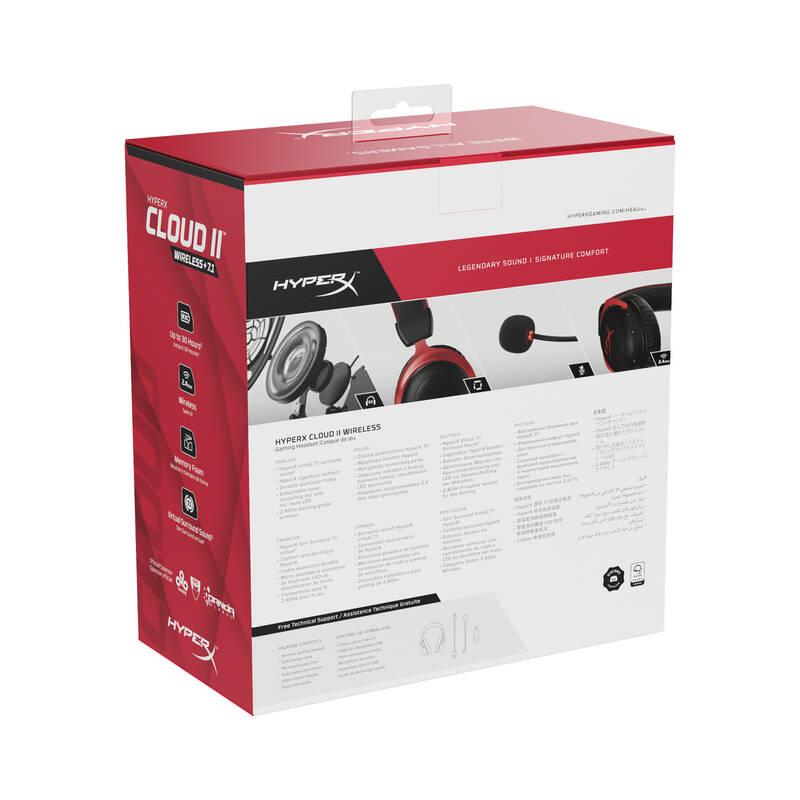 Headset HyperX Cloud II - Wireless černý červený