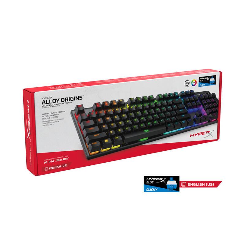 Klávesnice HyperX Alloy Origins Blue Switch, US černá