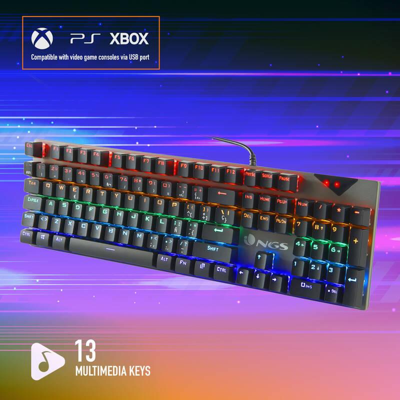 Klávesnice NGS GKX-500, CZ SK layout černá