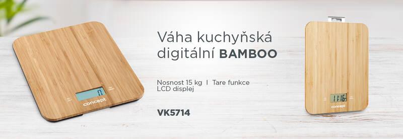 Kuchyňská váha Concept VK5714 BAMBOO, digitální, 15 kg, Kuchyňská, váha, Concept, VK5714, BAMBOO, digitální, 15, kg