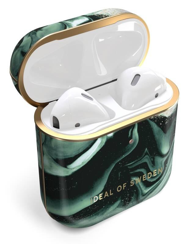 Pouzdro iDeal Of Sweden pro Apple Airpods 1 2 - Golden Olive Marble