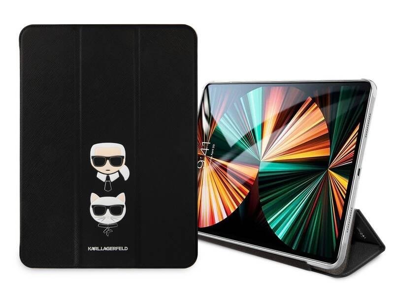 Pouzdro na tablet Karl Lagerfeld and Choupette Head Saffiano na Apple iPad Pro 11" černé