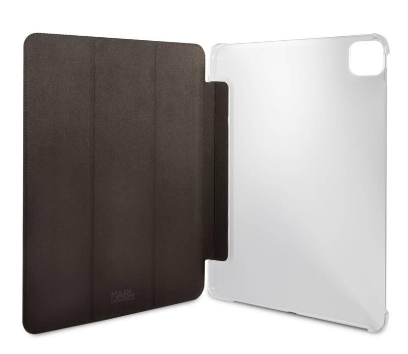 Pouzdro na tablet Karl Lagerfeld and Choupette Head Saffiano na Apple iPad Pro 12.9" stříbrné